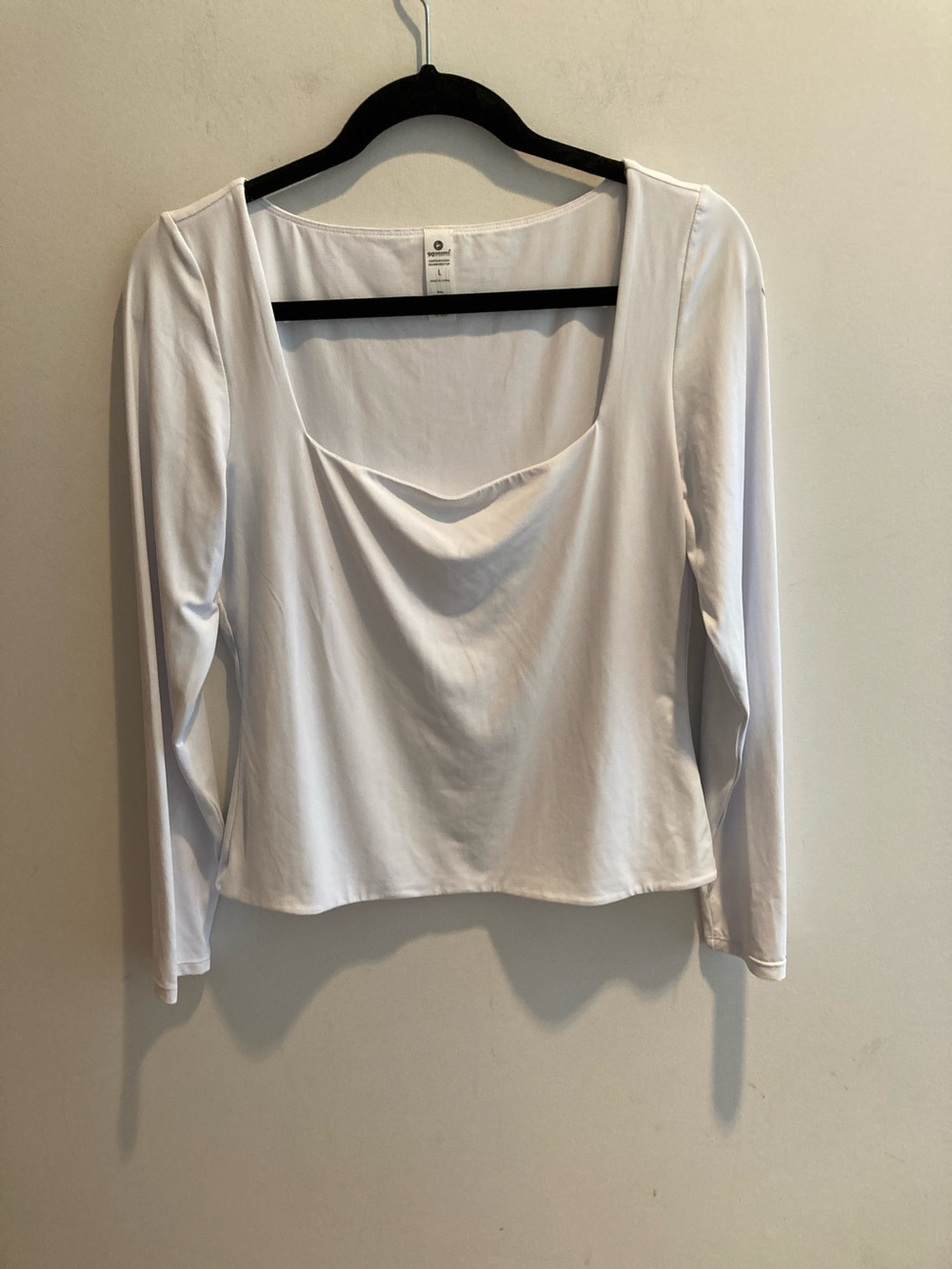 90 Degree By Reflex White Long Sleeve Drape Neck Top